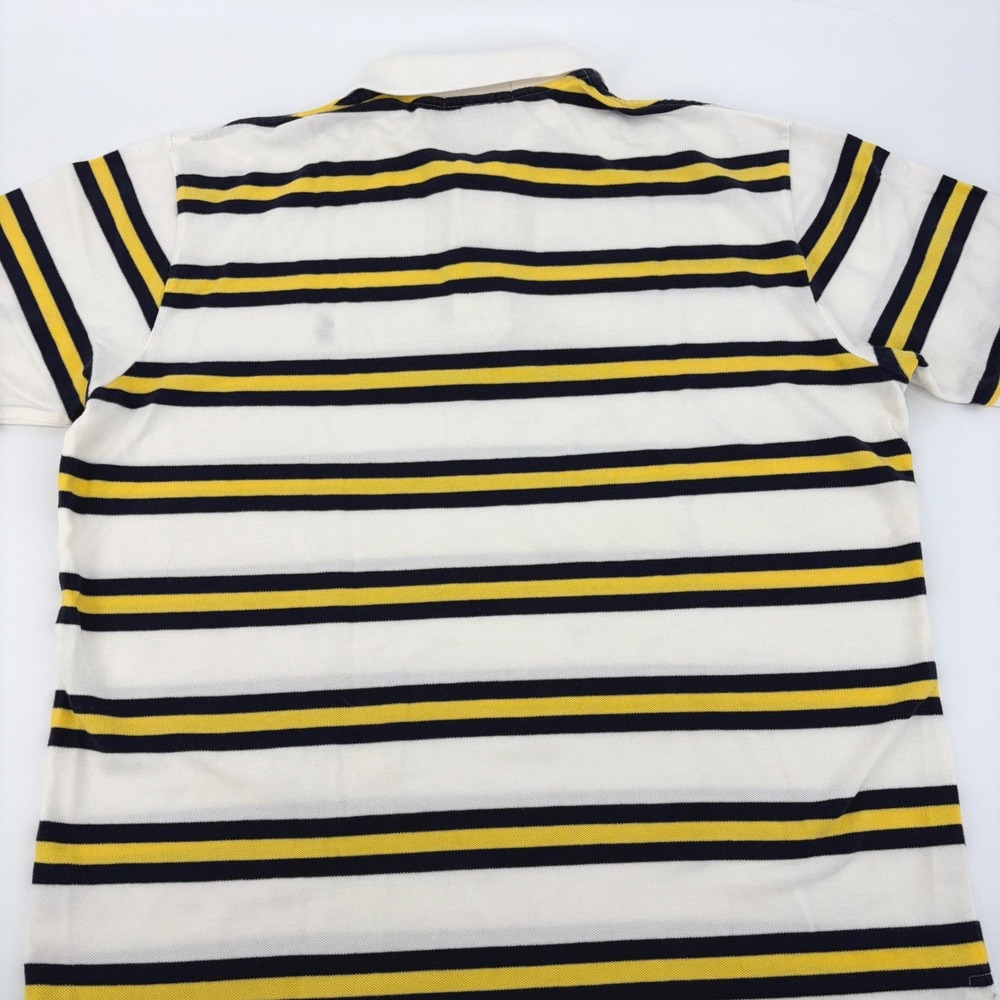 Polo Ralph Lauren Polo Shirt Striped White Black Yellow Preppy XL Rugby Nautical - Picture 5 of 7